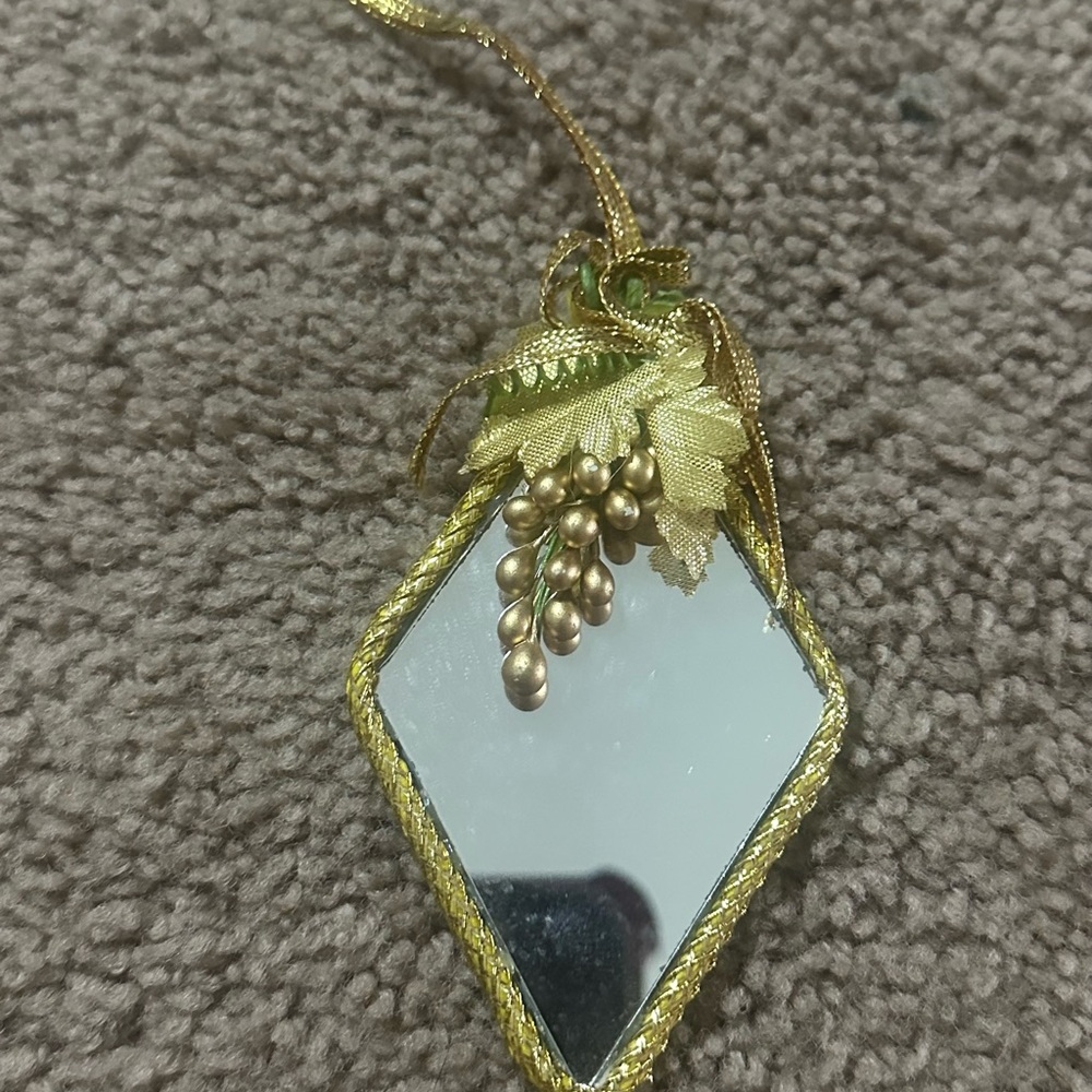Gold and Green Mirror Ornament
